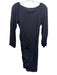 Velvet Size S Black Cotton Blend Side Ruching Long Sleeve Knee length Dress Black / S