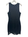 Caballero Size M Black Rayon Blend Sleeveless Fringe Knee length Dress Black / M