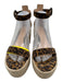 Gianvito Rossi Shoe Size 38 Brown, Black, Beige Nubuck Toe Strap Sandal Wedges Brown, Black, Beige / 38