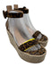 Gianvito Rossi Shoe Size 38 Brown, Black, Beige Nubuck Toe Strap Sandal Wedges Brown, Black, Beige / 38