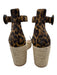 Gianvito Rossi Shoe Size 38 Brown, Black, Beige Nubuck Toe Strap Sandal Wedges Brown, Black, Beige / 38