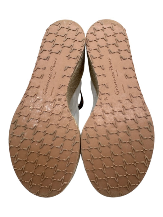 Gianvito Rossi Shoe Size 38 Brown, Black, Beige Nubuck Toe Strap Sandal Wedges Brown, Black, Beige / 38