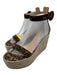 Gianvito Rossi Shoe Size 38 Brown, Black, Beige Nubuck Toe Strap Sandal Wedges Brown, Black, Beige / 38