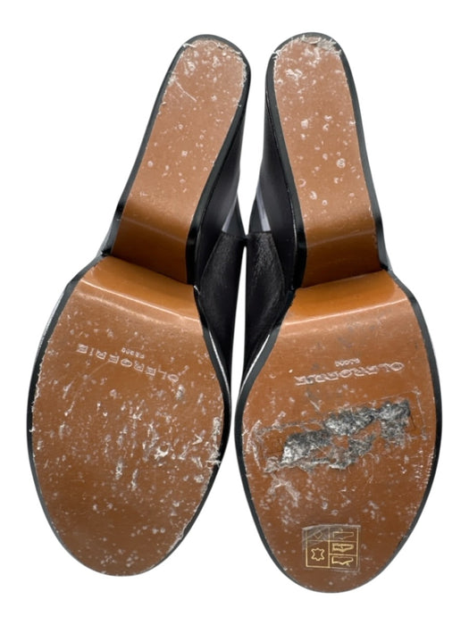 Clergerie Shoe Size 37 Gunmetal Silver Leather Peep Toe Ankle Buckle Wedges Gunmetal Silver / 37