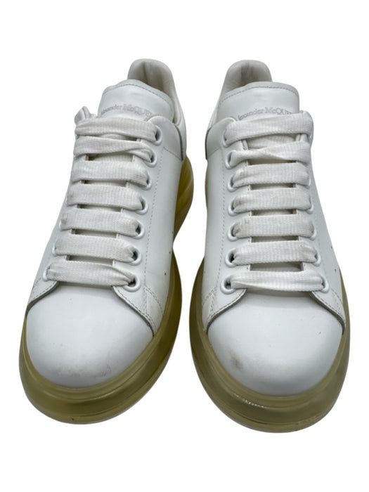 Alexander McQueen Shoe Size 39.5 White Leather Aluminum Clear Sole Sneakers White / 39.5