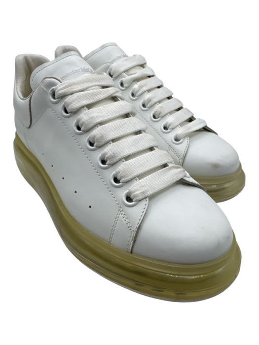 Alexander McQueen Shoe Size 39.5 White Leather Aluminum Clear Sole Sneakers White / 39.5