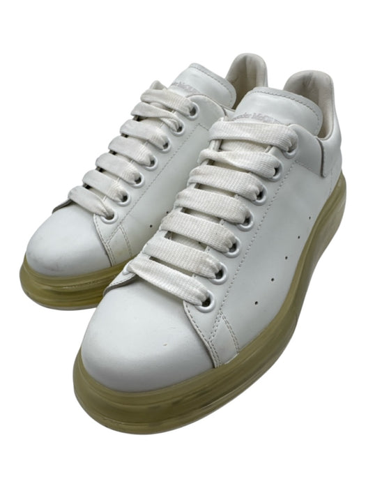 Alexander McQueen Shoe Size 39.5 White Leather Aluminum Clear Sole Sneakers White / 39.5