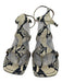 Paris Texas Shoe Size 37 Beige & Black Embossed Leather Ankle Buckle Sandals Beige & Black / 37