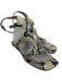 Paris Texas Shoe Size 37 Beige & Black Embossed Leather Ankle Buckle Sandals Beige & Black / 37