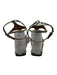 Paris Texas Shoe Size 37 Beige & Black Embossed Leather Ankle Buckle Sandals Beige & Black / 37