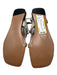 Paris Texas Shoe Size 37 Beige & Black Embossed Leather Ankle Buckle Sandals Beige & Black / 37