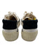 ME+EM Shoe Size 39.5 Cream & Black Canvas Lace Up Low Top Rubber Sole Sneakers Cream & Black / 39.5