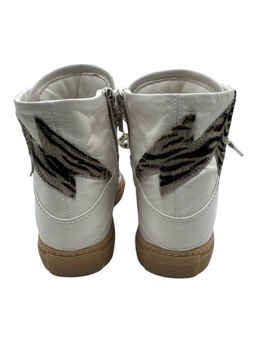 Zadig & Voltaire Shoe Size 39 White & Brown Leather Pony Hair Detail Sneakers White & Brown / 39