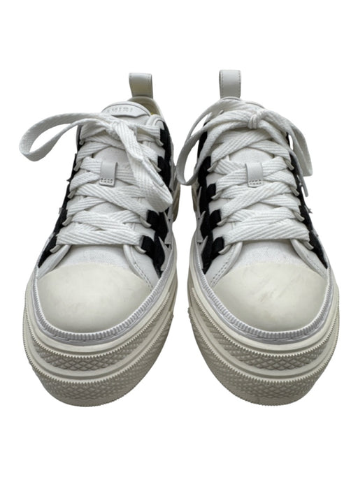 Amiri Shoe Size 38 White & Black Canvas Lace Up stars Low Top Platform Sneakers White & Black / 38