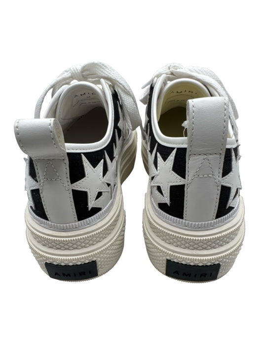 Amiri Shoe Size 38 White & Black Canvas Lace Up stars Low Top Platform Sneakers White & Black / 38