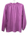 Natalie Busby Size M Lavender Purple Cotton Long Sleeve Split V neckline Top Lavender Purple / M