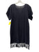 Ulla Johnson Size 4 Black & Blue Cotton Short Sleeve Knit Embroidered Dress Black & Blue / 4
