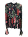 Hemant & Nandita Size XS Black, Pink, Green Polyester Long puff sleeve Top Black, Pink, Green / XS