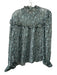 Cleobella Size S Blue, Brown, Multi Viscose Long puff sleeve Metallic Stripe Top Blue, Brown, Multi / S