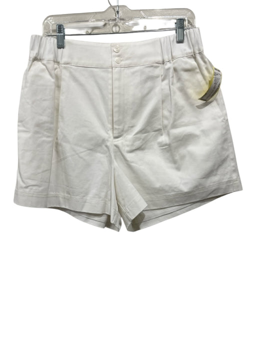 Crosby Size L White Cotton Zip Fly High Rise Pleated Shorts White / L