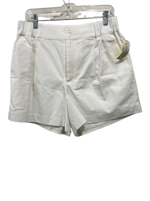 Crosby Size L White Cotton Zip Fly High Rise Pleated Shorts White / L
