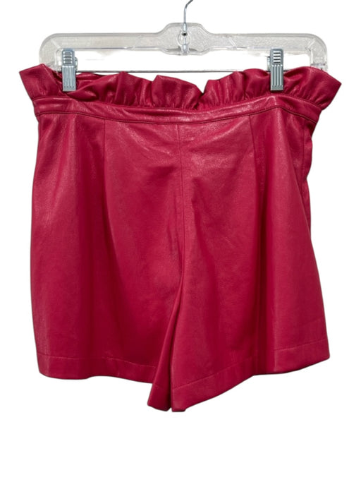 Emily McCarthy Size S Hot pink Polyester Pleather Zip Fly Paper Bag Waist Shorts Hot pink / S