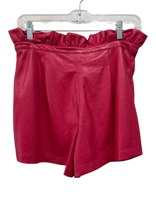 Emily McCarthy Size S Hot pink Polyester Pleather Zip Fly Paper Bag Waist Shorts Hot pink / S