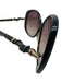 Kieselstein-Cord Dark Brown Acetate Cat Eye Oversize Metal detail Sunglasses Dark Brown
