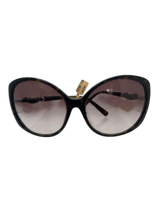 Kieselstein-Cord Dark Brown Acetate Cat Eye Oversize Metal detail Sunglasses Dark Brown