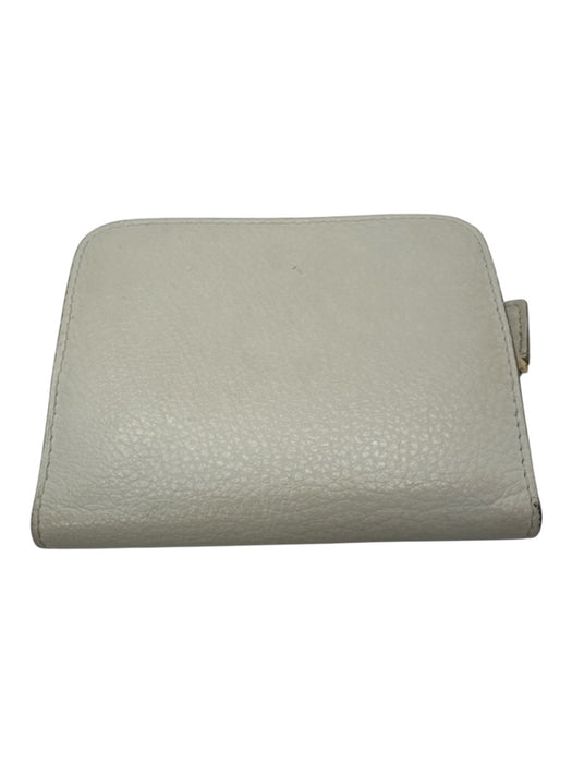 Tom Ford White Pebble Leather Gold hardware Logo Wallets White