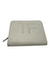 Tom Ford White Pebble Leather Gold hardware Logo Wallets White