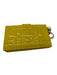 Dior Yellow Patent Leather Quilted Gold Hardware Snap Top Card Holder Wallets Yellow
