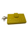 Dior Yellow Patent Leather Quilted Gold Hardware Snap Top Card Holder Wallets Yellow