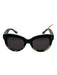 Krewe Black & Beige Acetate round Cat Eye Tortoise Detail Sunglasses Black & Beige