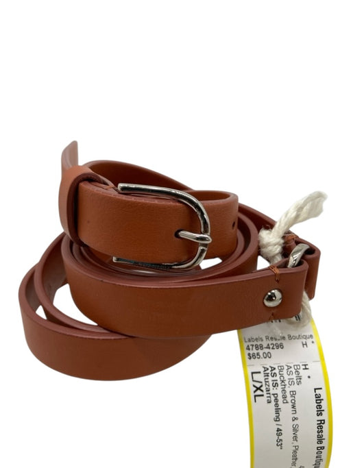 Altuzarra Brown & Silver Pleather Thin Belts Brown & Silver / L/XL