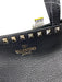 Valentino Garavani Black & Gold Pebble Leather Top Handle Rockstud Shoulder Bag Black & Gold / M/L