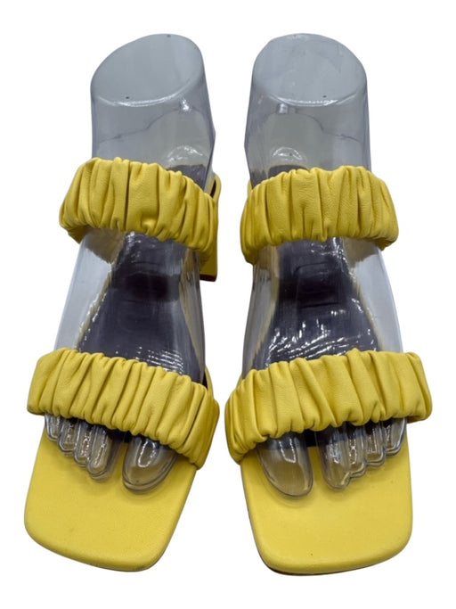 Staud Shoe Size 36.5 Yellow Leather Scrunch Detail Mule 2 Strand Sandals Yellow / 36.5