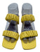 Staud Shoe Size 36.5 Yellow Leather Scrunch Detail Mule 2 Strand Sandals Yellow / 36.5