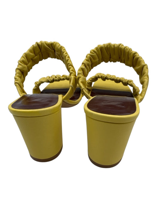 Staud Shoe Size 36.5 Yellow Leather Scrunch Detail Mule 2 Strand Sandals Yellow / 36.5