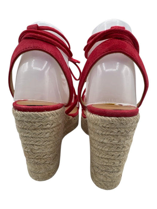 Castaner Shoe Size 38 Red & Beige Suede Ankle Tie Espadrille Strappy Wedges Red & Beige / 38