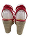 Castaner Shoe Size 38 Red & Beige Suede Ankle Tie Espadrille Strappy Wedges Red & Beige / 38