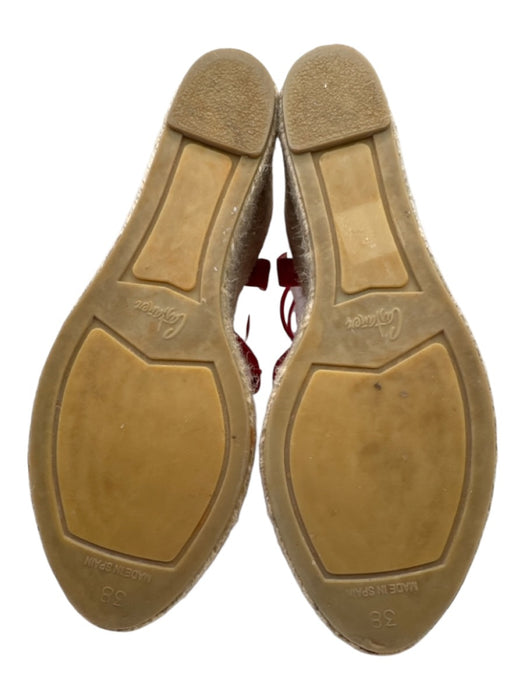 Castaner Shoe Size 38 Red & Beige Suede Ankle Tie Espadrille Strappy Wedges Red & Beige / 38