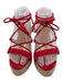 Castaner Shoe Size 38 Red & Beige Suede Ankle Tie Espadrille Strappy Wedges Red & Beige / 38