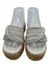 Paloma Barcelo Shoe Size 39 Light Gray & Beige Leather Strappy Mule Sandals Light Gray & Beige / 39