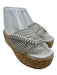 Paloma Barcelo Shoe Size 39 Light Gray & Beige Leather Strappy Mule Sandals Light Gray & Beige / 39