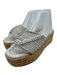 Paloma Barcelo Shoe Size 39 Light Gray & Beige Leather Strappy Mule Sandals Light Gray & Beige / 39