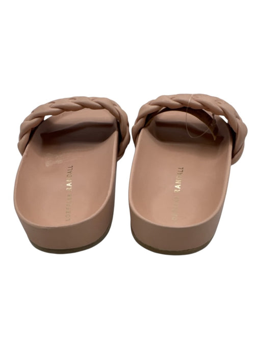 Loeffler Randall Shoe Size 6 Light Pink Leather Basket Weave Peep Toe Sandals Light Pink / 6