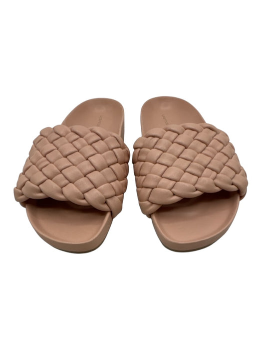 Loeffler Randall Shoe Size 6 Light Pink Leather Basket Weave Peep Toe Sandals Light Pink / 6