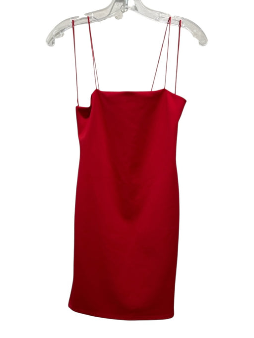 Alice + Olivia Size 4 Red Nylon & Elastane Spaghetti Strap Cut Out Mini Dress Red / 4