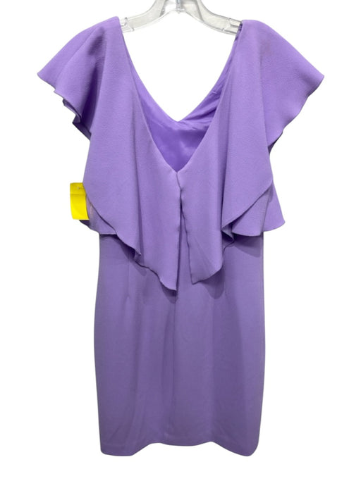 Trina Turk Size 6 Lavender Purple Polyester Seersucker Ruffle Cap Sleeve Dress Lavender Purple / 6